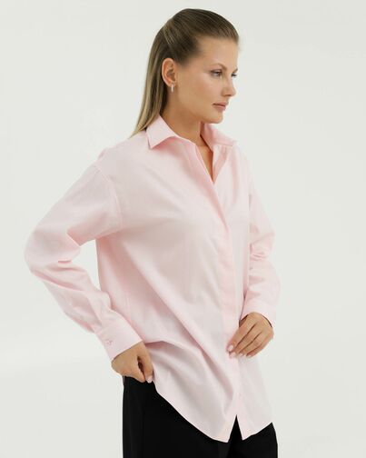 Рубашка хлопковая розовая оверсайз 8899 от byME 