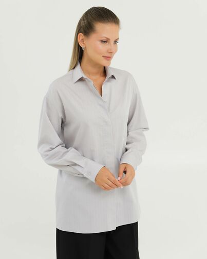 Рубашка хлопковая серая 8902 от byME 