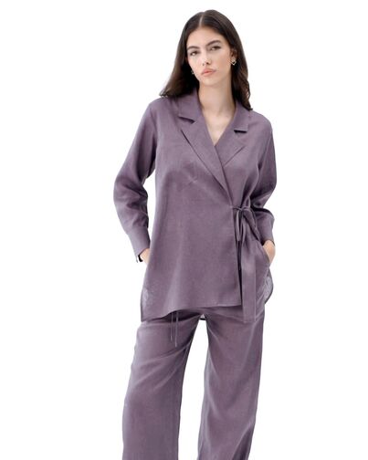 Женская рубашка из льна на запах от LW 