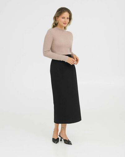 Юбка черная прямая  - 035076 от LW 