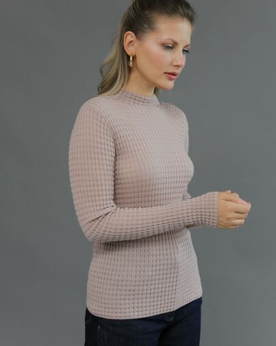 Джемпер из шерсти мериноса тонкой вязки бежевый от byME 