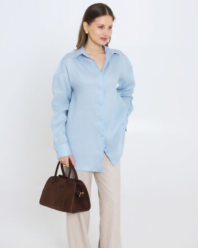 Женская рубашка голубая льняная 8977 от byME 