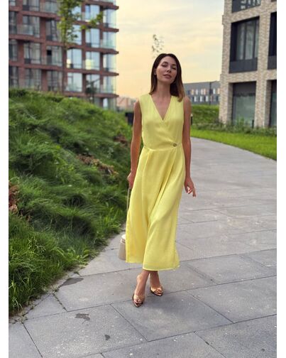 Платье желтое из тенсела от LW 