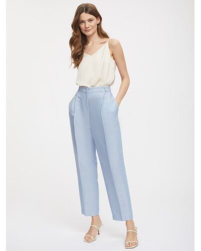 Льняные брюки с защипами от byME 