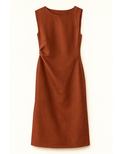 Платье женское изо льна в кирпичном цвете от LW 