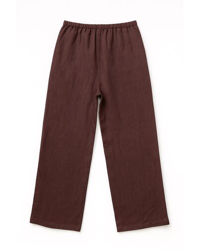 Женские брюки изо льна коричневые-135010 от  