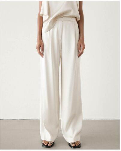 Женские брюки из вискозы белые-MS5306 от  