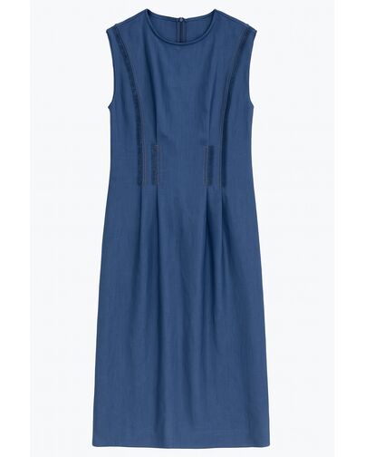Платье темно-синее изо льна от LW 