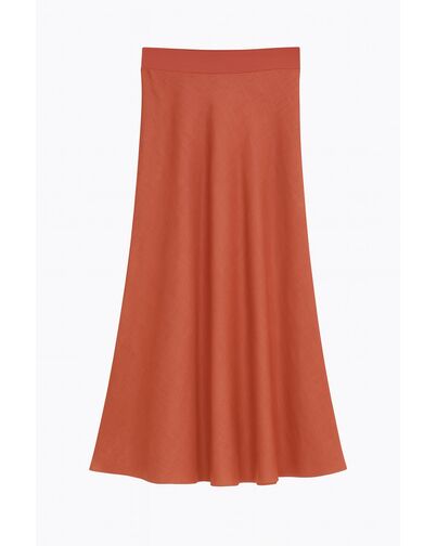 Юбка женская изо льна кирпичного цвета-LW-035053 от LW 