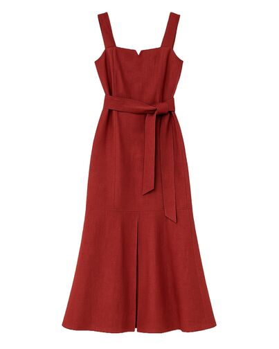 Платье женское изо льна терракотовое-LW-025094 от LW 