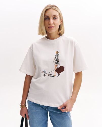 Женская футболка экрю из хлопка-32254 от  