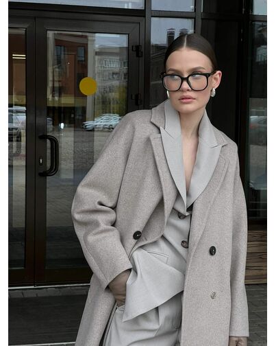 Пальто из шерсти мериноса и кашемира цвет капучино -S1919 от Doroteya 