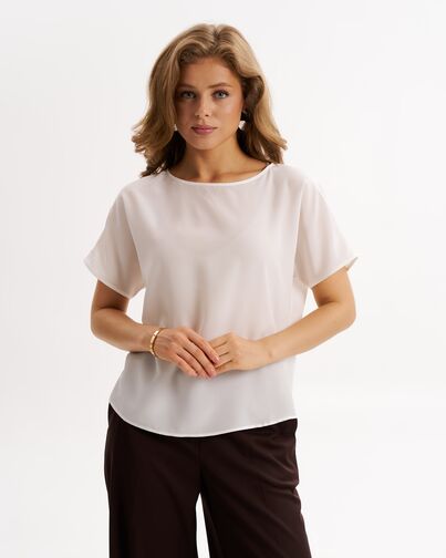 Топ шелковый белый-9024 от byME 