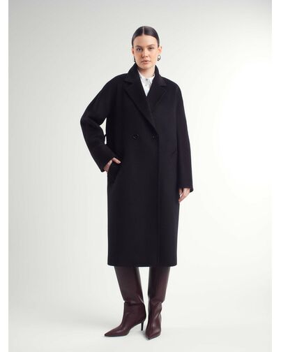 Пальто из шерсти мериноса цвет черный -S1919 от Doroteya 