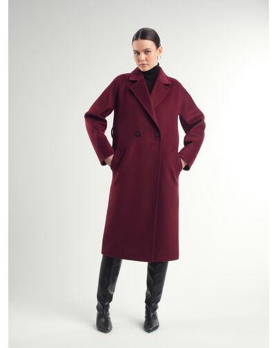 Пальто из шерсти мериноса цвет бордовый-S1919 от Doroteya 