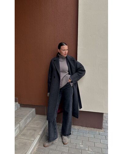 Пальто из вирджинской шерсти цвет антрацит-S1919 от Doroteya 