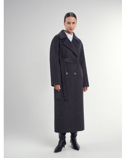Пальто из Вирджинской шерсти цвет Антрацит-A087 от Doroteya 
