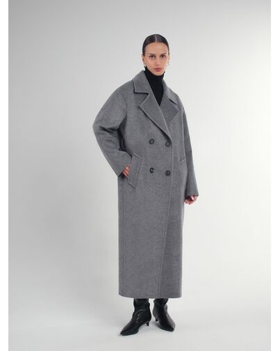 Пальто из шерсти и кашемира  Ворс Parma  цвет серый меланж  -A087 от Doroteya 