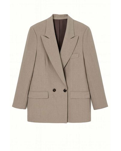 Жакет  бежевый c  добавлением шерсти MS5118 от  