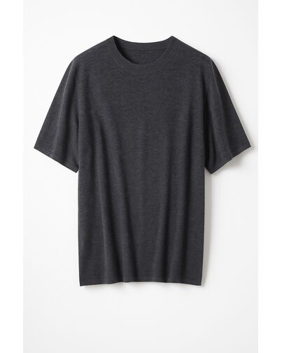 Джемпер темно серый  с коротким руковом из шерсти мериноса-JFB02 от byME 