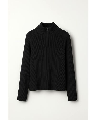 Джемпер черный из шерсти мериноса-30W3329 от byME 