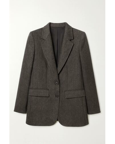 Жакет темно-серый в ёлочку с добавлением шерсти   LW-125021 от LW 