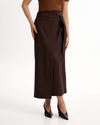 Женская юбка шоколадная на запах SK-035016-1000 от byME 