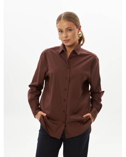 Женская рубашка коричневая -9037 от byME 