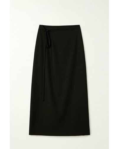 Женская юбка  из смесового  состава 035058 черная от LW 