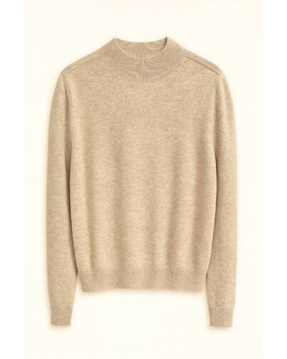 Джемпер из шерсти мериноса  светло-бежевый -LWSW-345006 от LW 