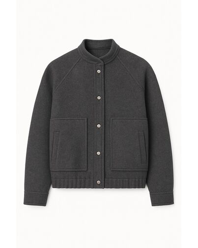 Бомбер из шерсти  цвет серый  - A102 Ворс*** от Doroteya 