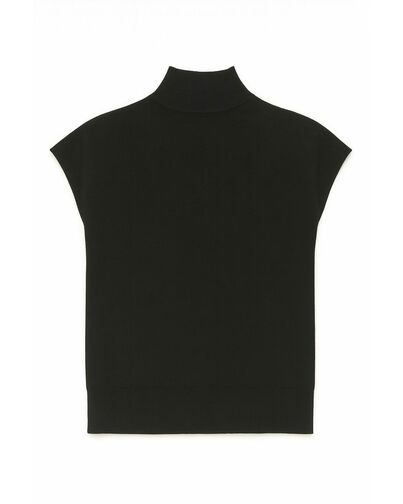 Топ из шерсти мериноса тонкой вязки и шелка Mulberry черный от byME 