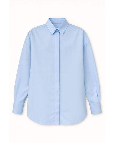 Женская рубашка из бамбука голубая-9033 от byME 