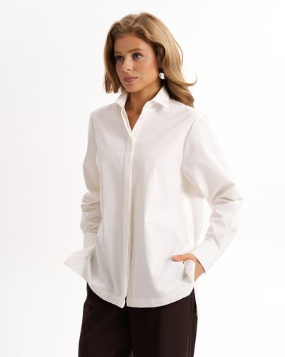 Рубашка  молочная из смесового состава с пуговицами по бокам  -9027 от byME 