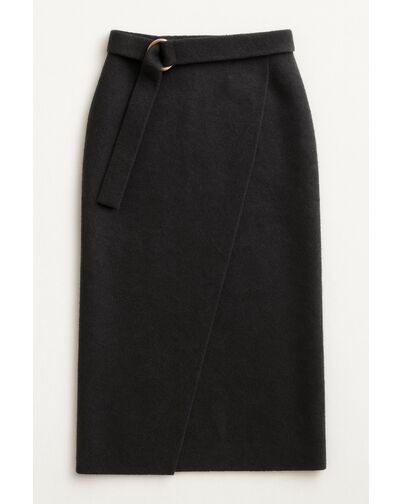 Юбка из шерсти с ангорой темно-серая от byME 