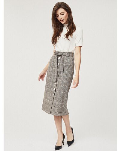 Юбка в клетку с поясом от byME 