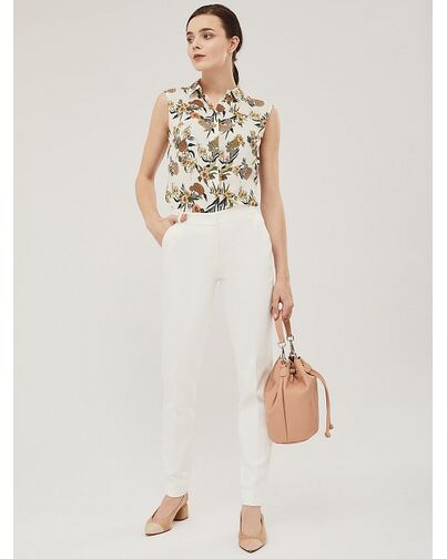 Брюки из хлопка экрю от  