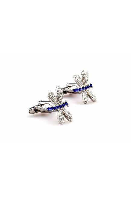 Запонки в виде стрекозы с кристаллами - 160023 от  