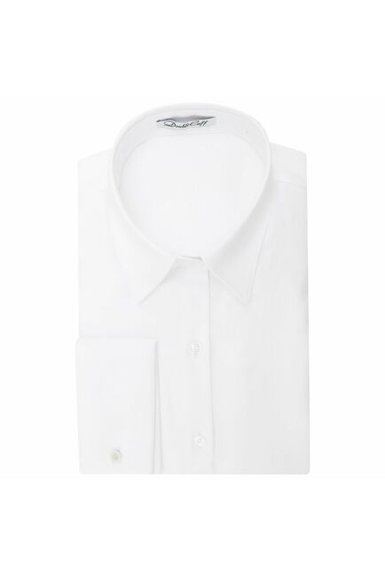 Женская рубашка под запонки белая Non-Iron - 7007 от DoubleCuff 