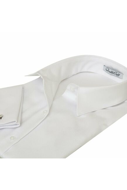 Женская рубашка под запонки белая Non-Iron - 7007 от DoubleCuff 