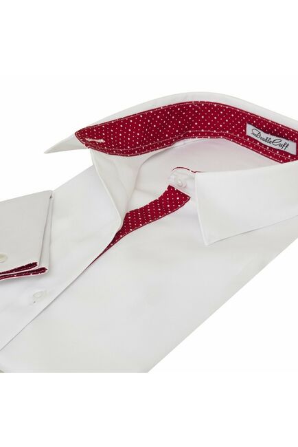 Женская рубашка под запонки белая Non-Iron - 7008 от DoubleCuff 