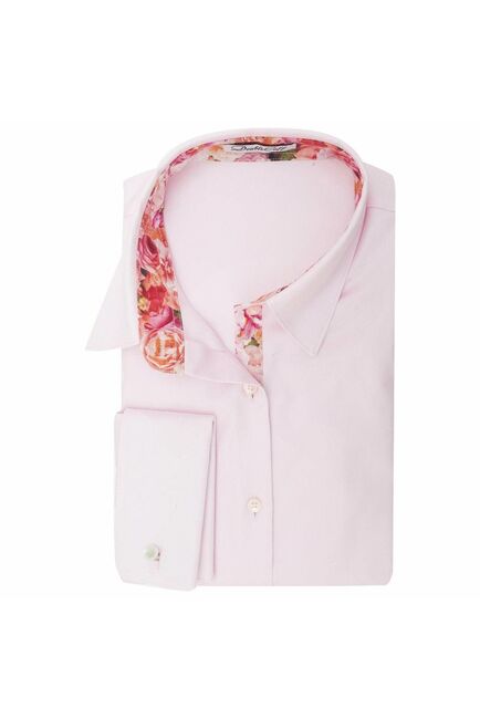 Женская рубашка под запонки розовая Non-Iron - 7010 от DoubleCuff 