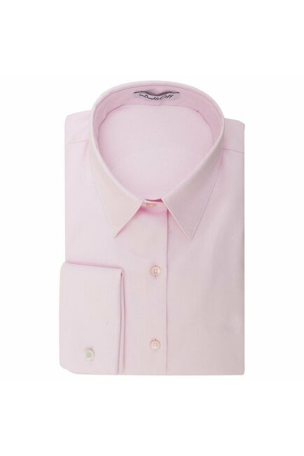 Женская рубашка под запонки розовая Non-Iron - 7014 от DoubleCuff 