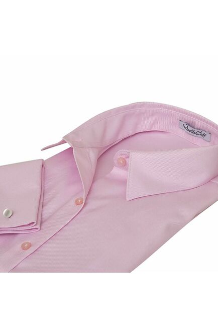 Женская рубашка под запонки розовая Non-Iron - 7014 от DoubleCuff 