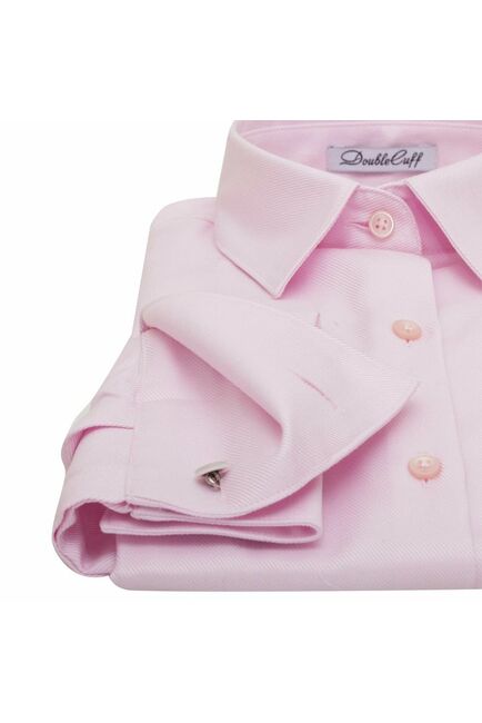 Женская рубашка под запонки розовая Non-Iron - 7014 от DoubleCuff 