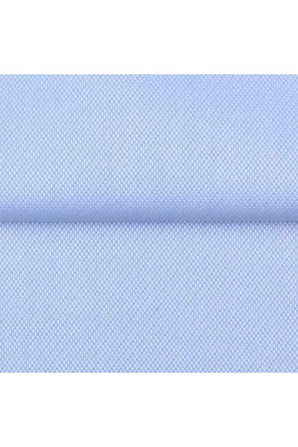 Женская рубашка под запонки голубая с отделкой Non-Iron - 7012 от DoubleCuff 