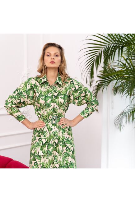 Платье тропический принт листья - 7817 от DoubleCuff 
