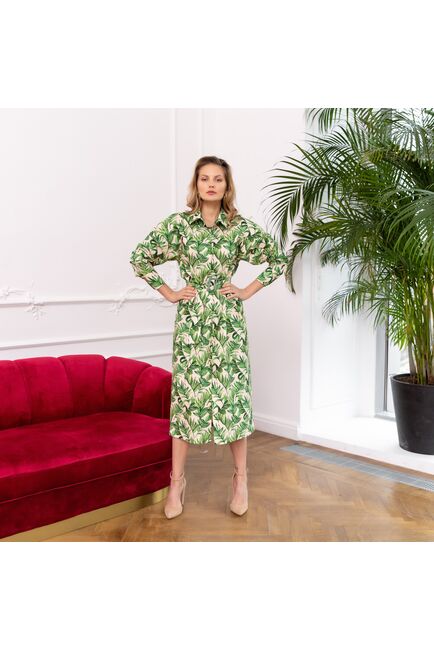 Платье тропический принт листья - 7817 от DoubleCuff 