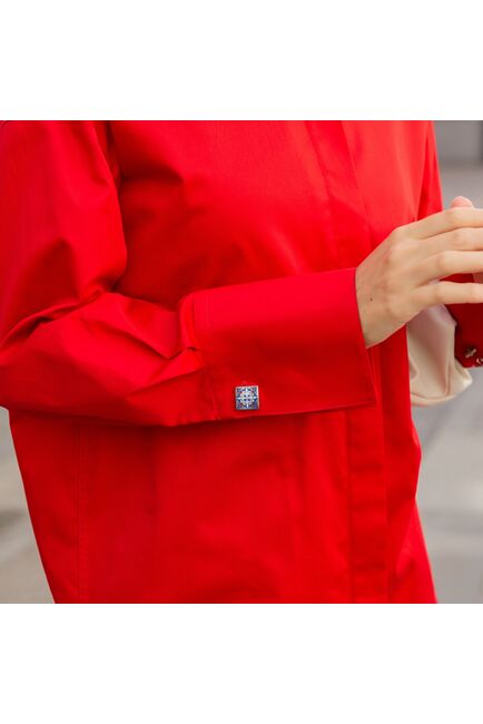 Женская рубашка под запонку/пуговицы красная - 7839 от byME 