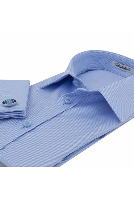 Приталенная детская рубашка под запонки голубая - 7121 от byME 